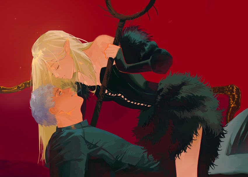 marcille donato and laios touden (dungeon meshi) drawn by zoneboom