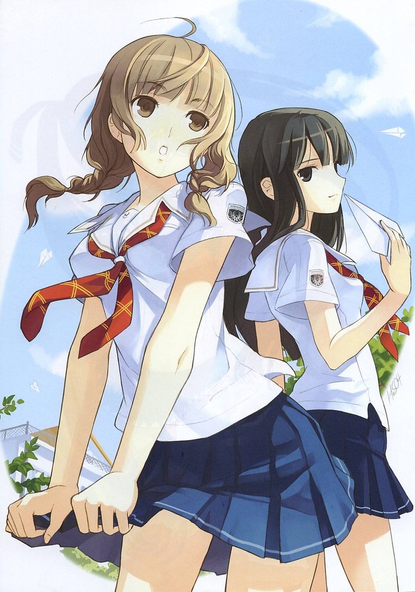 mizusawa mao and futami eriko (kimi kiss) drawn by h2so4