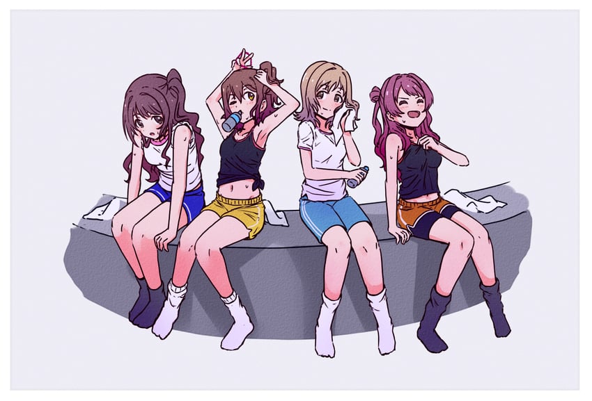 shimamura uzuki, sakuragi mano, hanami saki, and kasuga mirai (idolmaster and 4 more) drawn by kelvin1996c