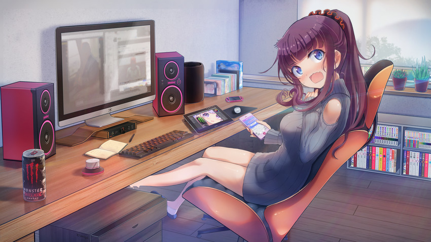 suzukaze aoba and takimoto hifumi (new game!) drawn by yudough
