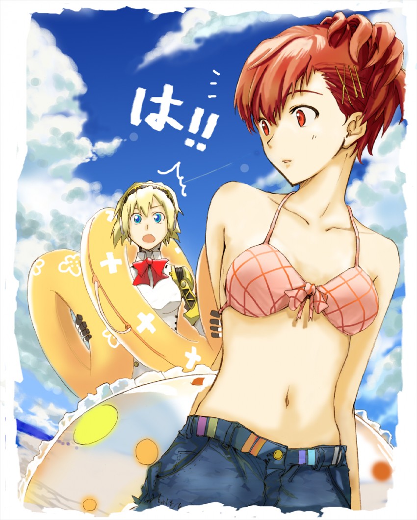 aigis and shiomi kotone (persona and 2 more) drawn by tsuchii_(ramakifrau)