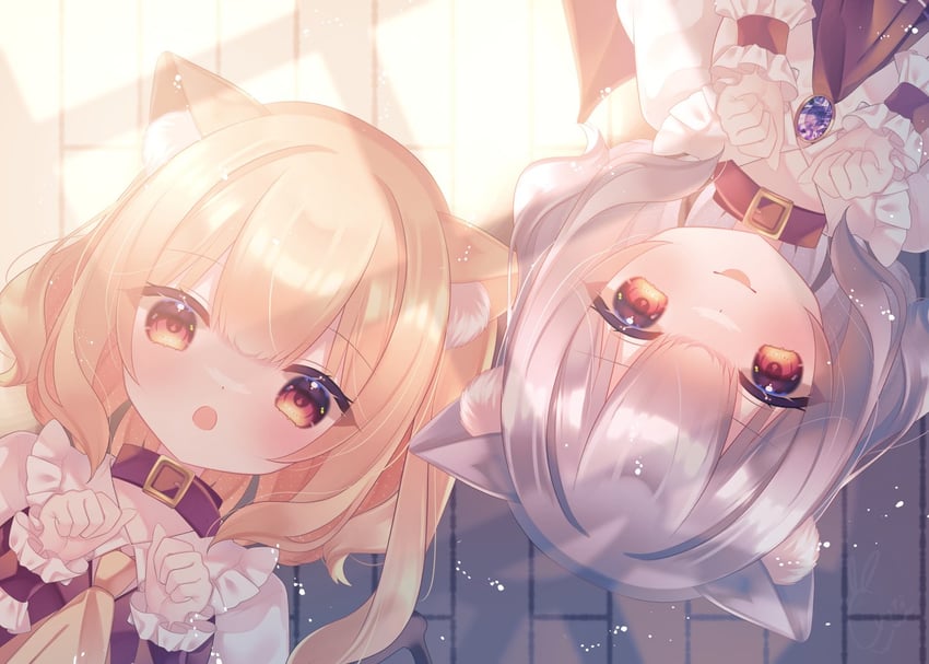 remilia scarlet and flandre scarlet (touhou) drawn by cacao_(cacaomgmg)