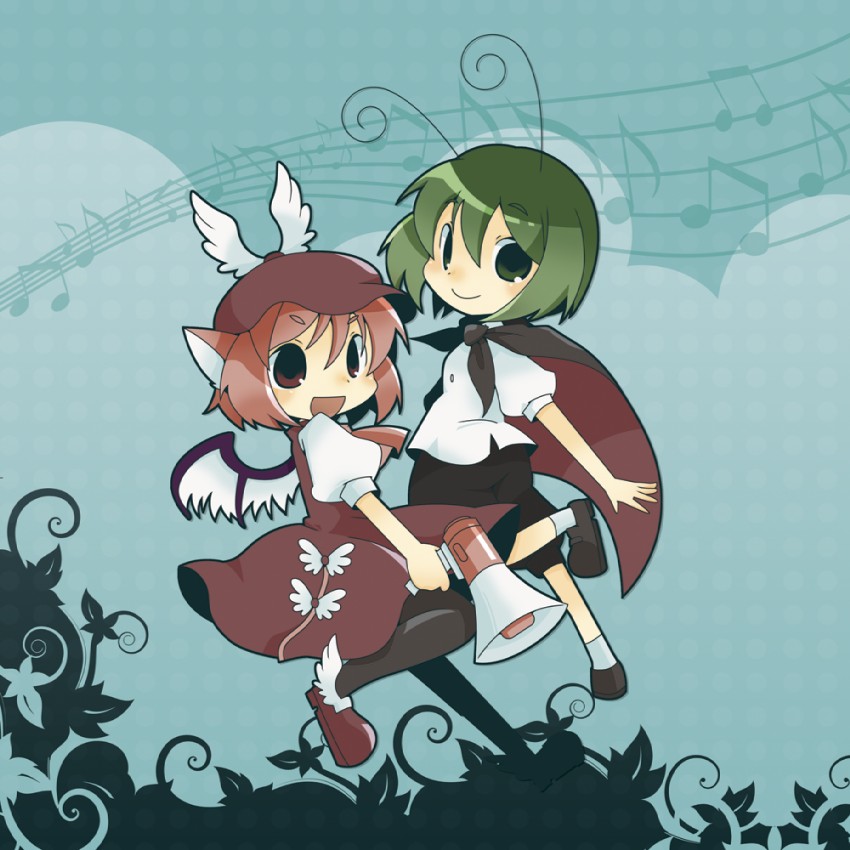 mystia lorelei and wriggle nightbug (touhou) drawn by misaki_(1n1m)