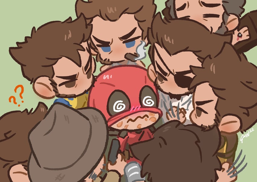 wolverine, deadpool, patch, and cavillrine (marvel and 4 more) drawn by gwindows22