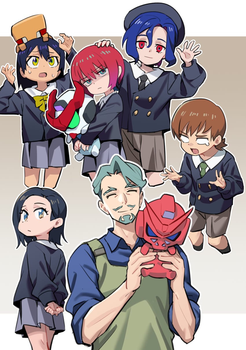amate yuzuriha, shuji ito, nyaan, challia bull, conch, and 4 more (gundam and 1 more) drawn by liang_chan_xing_make_tu