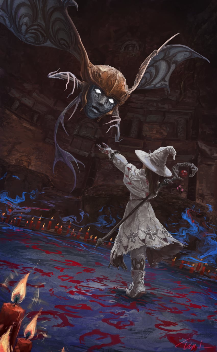 white mage, edda blackbosom, and avere bravearm (final fantasy and 1 more) drawn by un.i_(protorc)