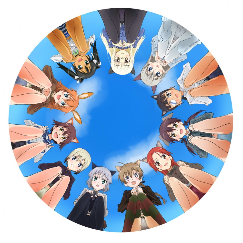 sanya v. litvyak, eila ilmatar juutilainen, miyafuji yoshika, erica hartmann, gertrud barkhorn, and 6 more (world witches series and 1 more) drawn by banzai_nekomimi