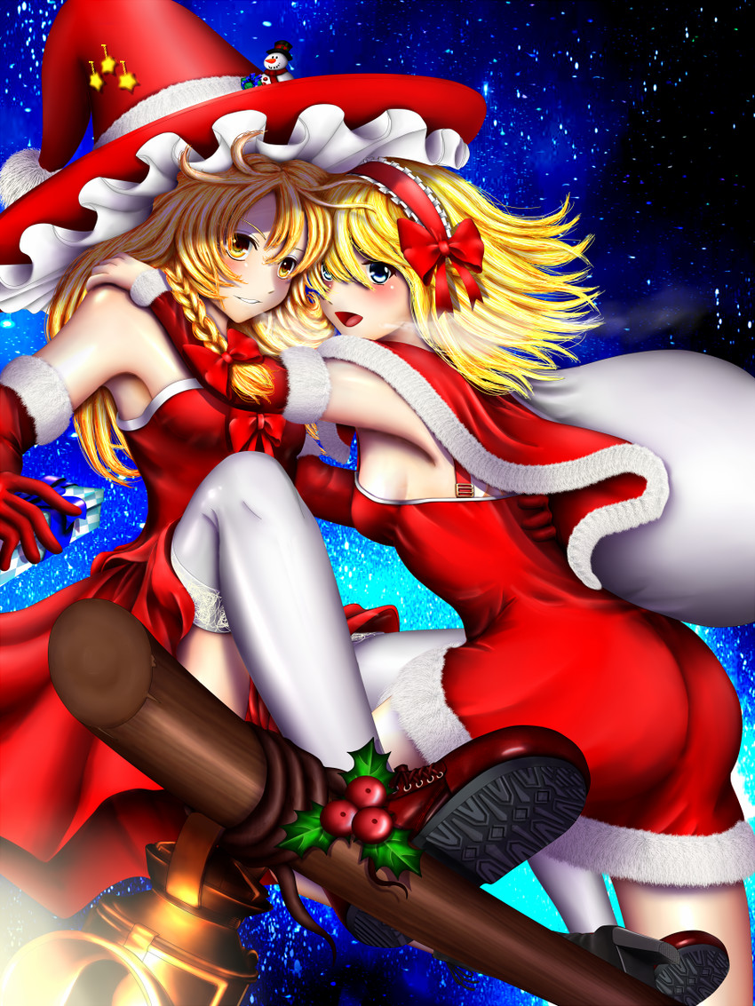 kirisame marisa and alice margatroid (touhou) drawn by redoredo_(godprogress)