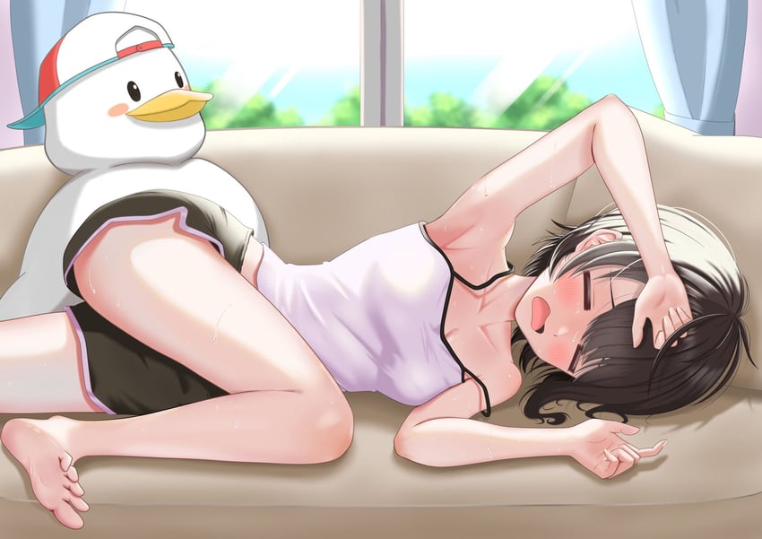 oozora subaru and subaru duck (hololive) drawn by toramaru_orange