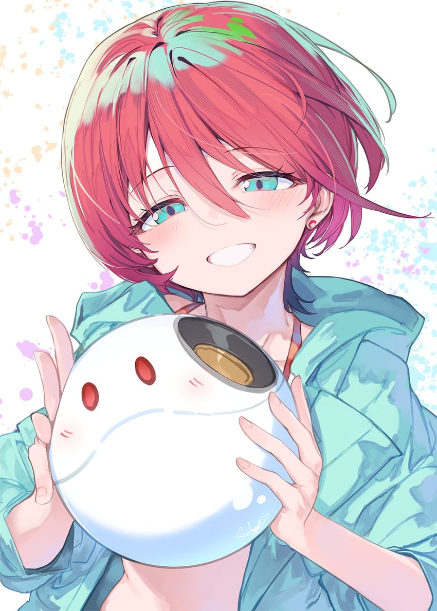 amate yuzuriha and haro (gundam and 1 more) drawn by fal_maro