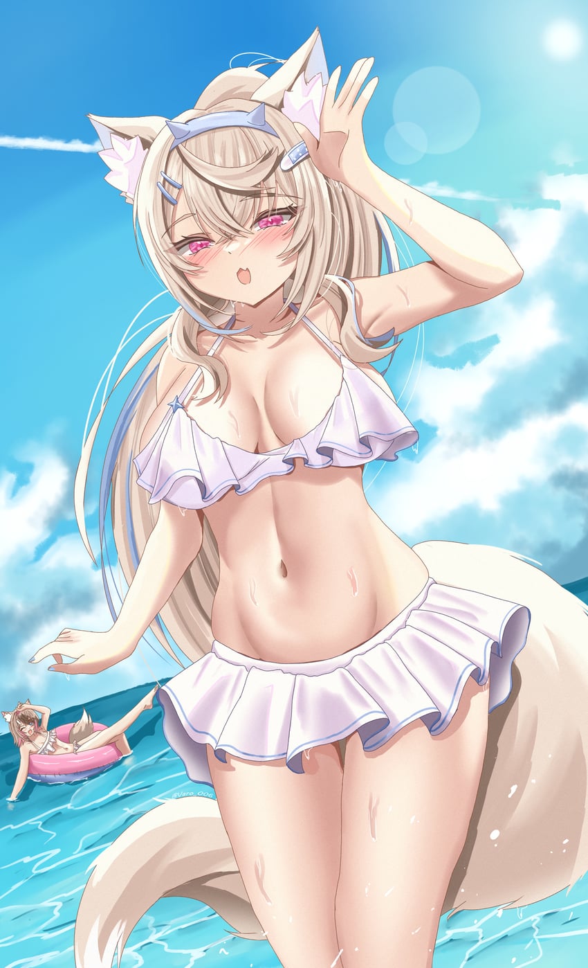 fuwawa abyssgard and mococo abyssgard (hololive and 1 more) drawn by varo_006