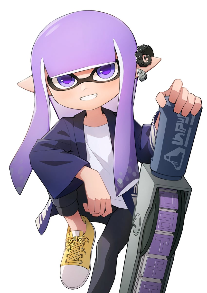 inkling player character and inkling girl (splatoon and 1 more) drawn by gakusei_noa