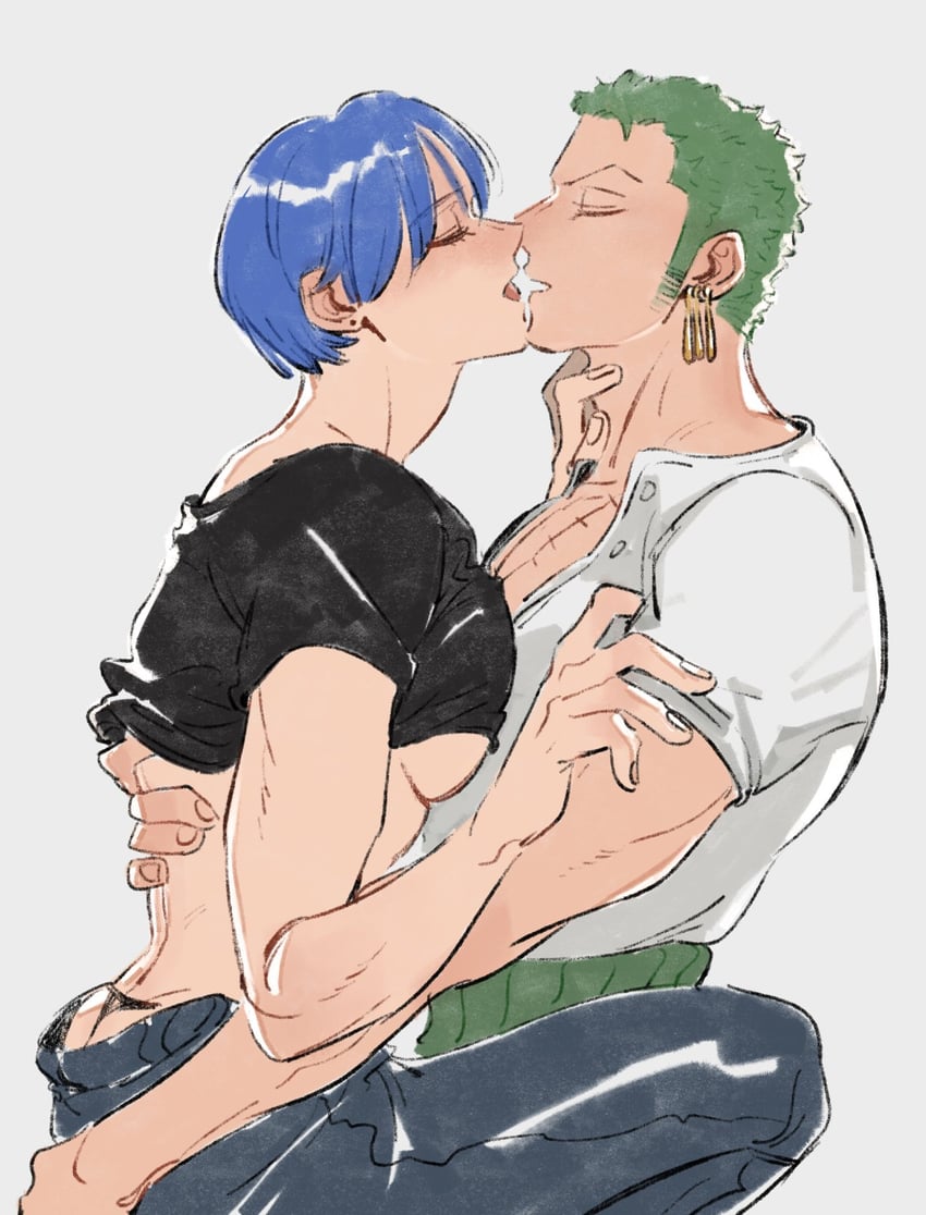 roronoa zoro and shimotsuki kuina (one piece) drawn by mcbuckwheat