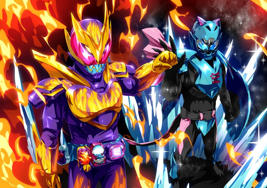 kamen rider revi and kamen rider vice (kamen rider and 1 more) drawn by otokamu