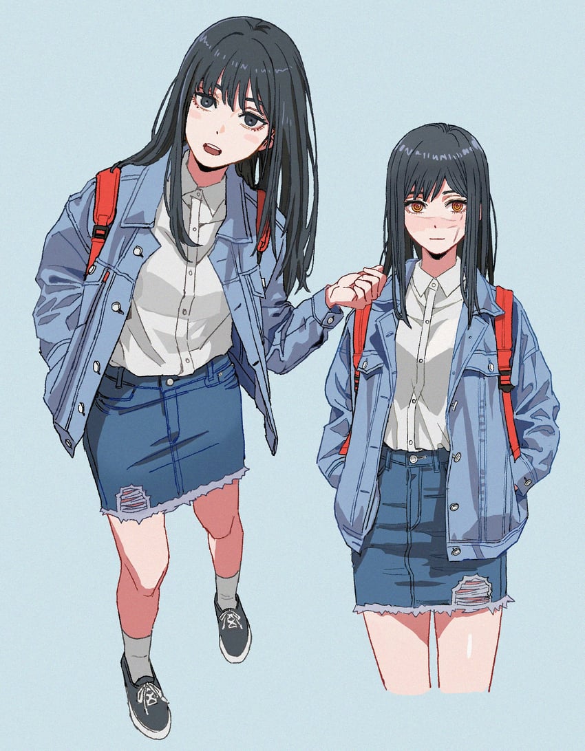 yoru and mitaka asa (chainsaw man) drawn by shiren_(ourboy83)