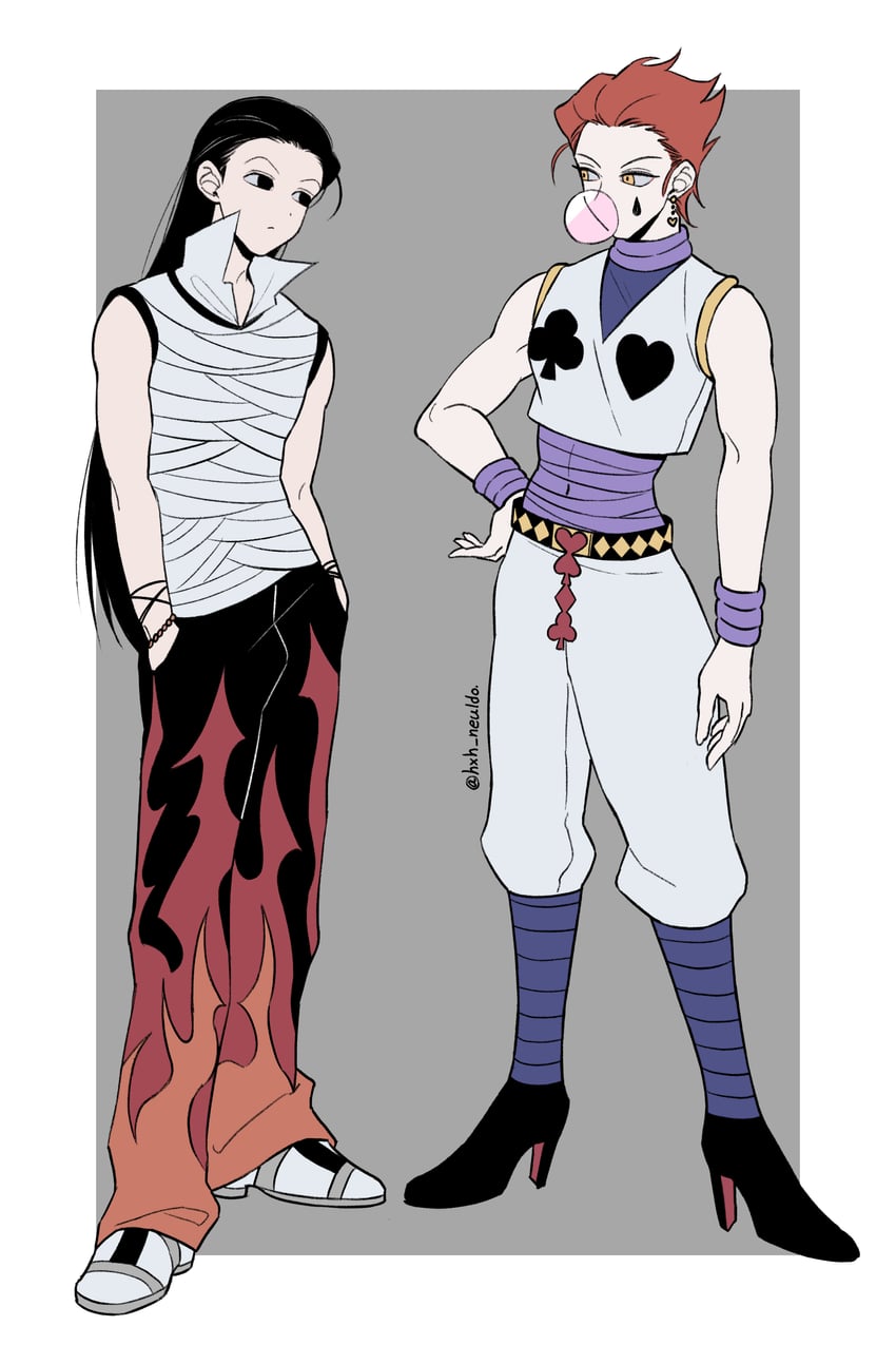 hisoka morow and illumi zoldyck (hunter x hunter) drawn by hxh_neuldo