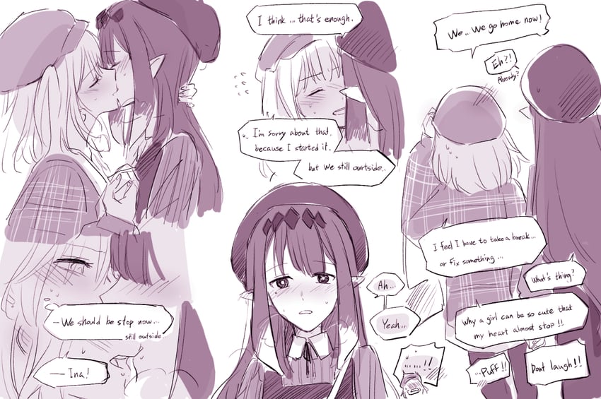 ninomae ina'nis and watson amelia (hololive and 1 more) drawn by yohchi