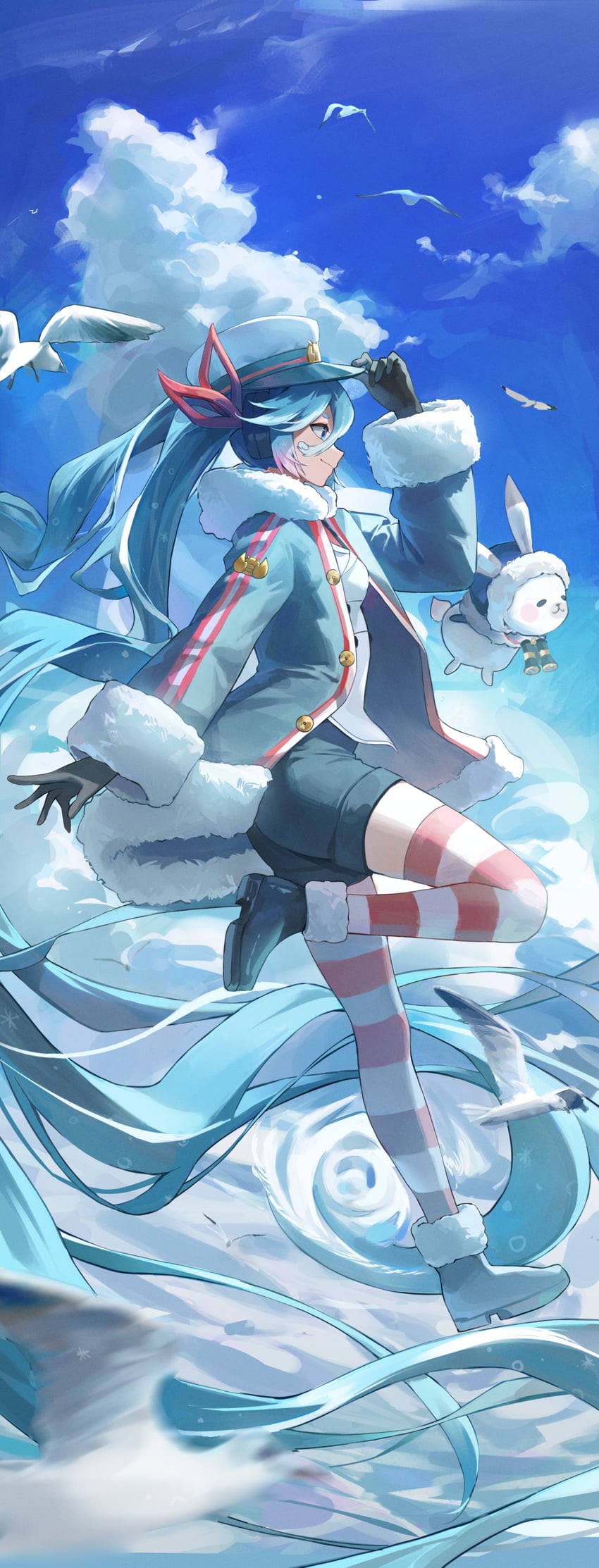 hatsune miku, yuki miku, and rabbit yukine (vocaloid) drawn by dasha