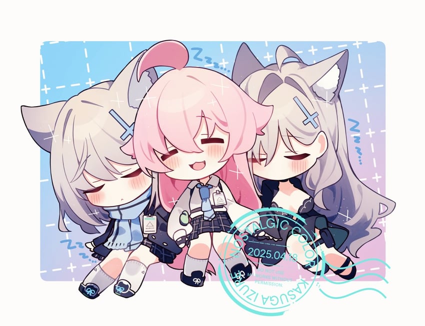 shiroko, hoshino, and shiroko terror (blue archive) drawn by kasuga_haruhi