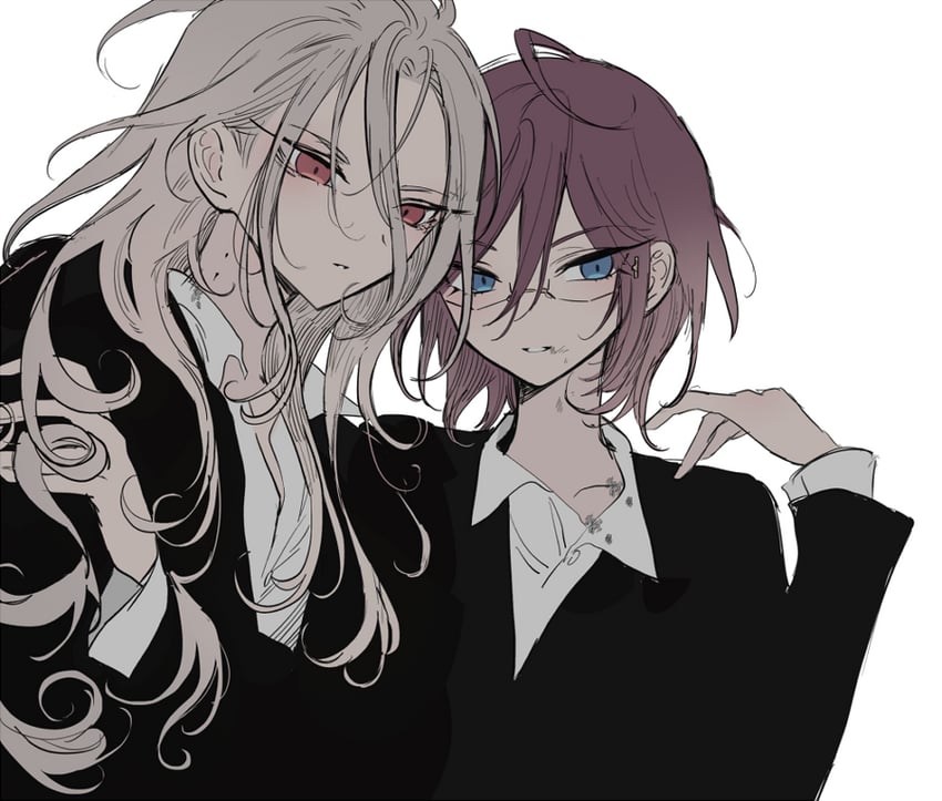 saegusa ibara and ran nagisa (ensemble stars!) drawn by meremero