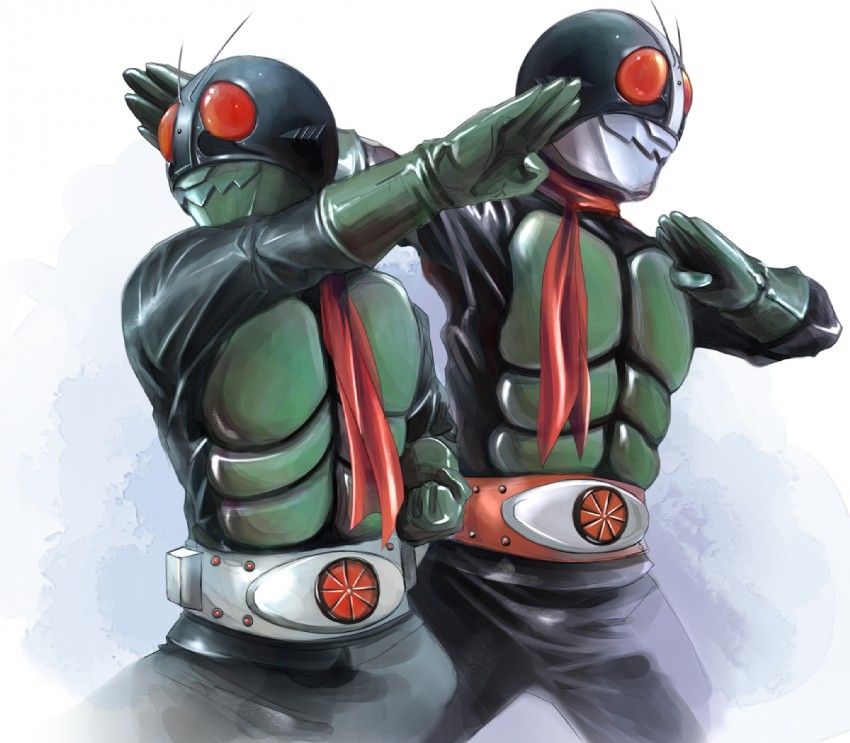 kamen rider 1 and kamen rider 2 (kamen rider) drawn by sei_mon