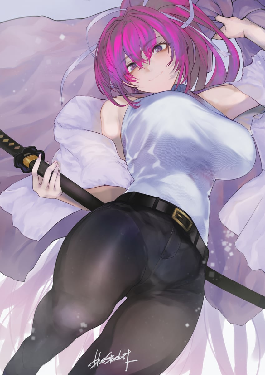 yuzuriha (under night in-birth and 1 more) drawn by kojima_(blue_stardust)