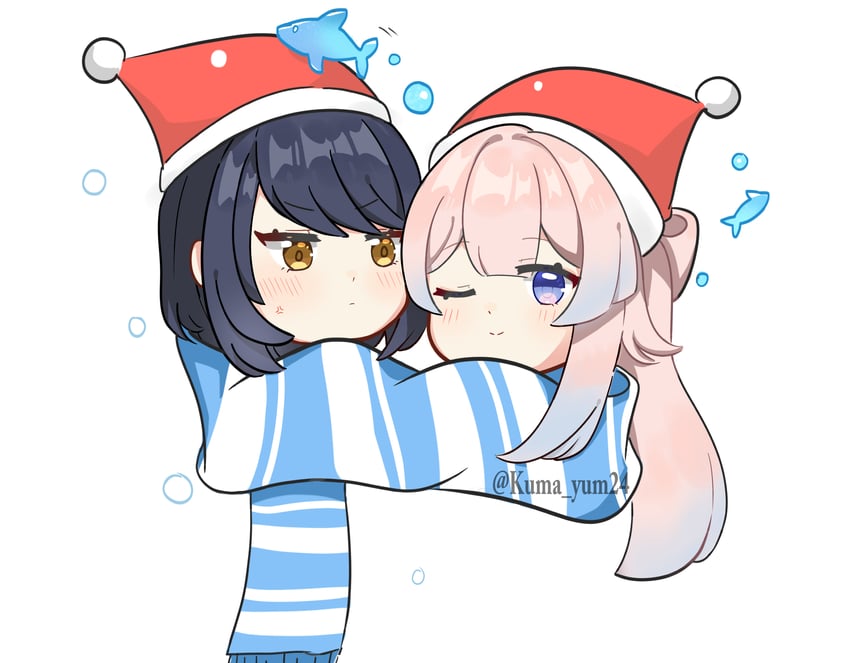 sangonomiya kokomi and kujou sara (genshin impact) drawn by kuma_yum24