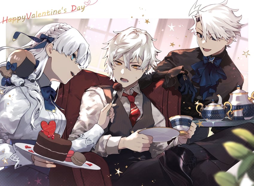 anastasia, kadoc zemlupus, and james moriarty (fate and 1 more) drawn by tia_(cocorosso)