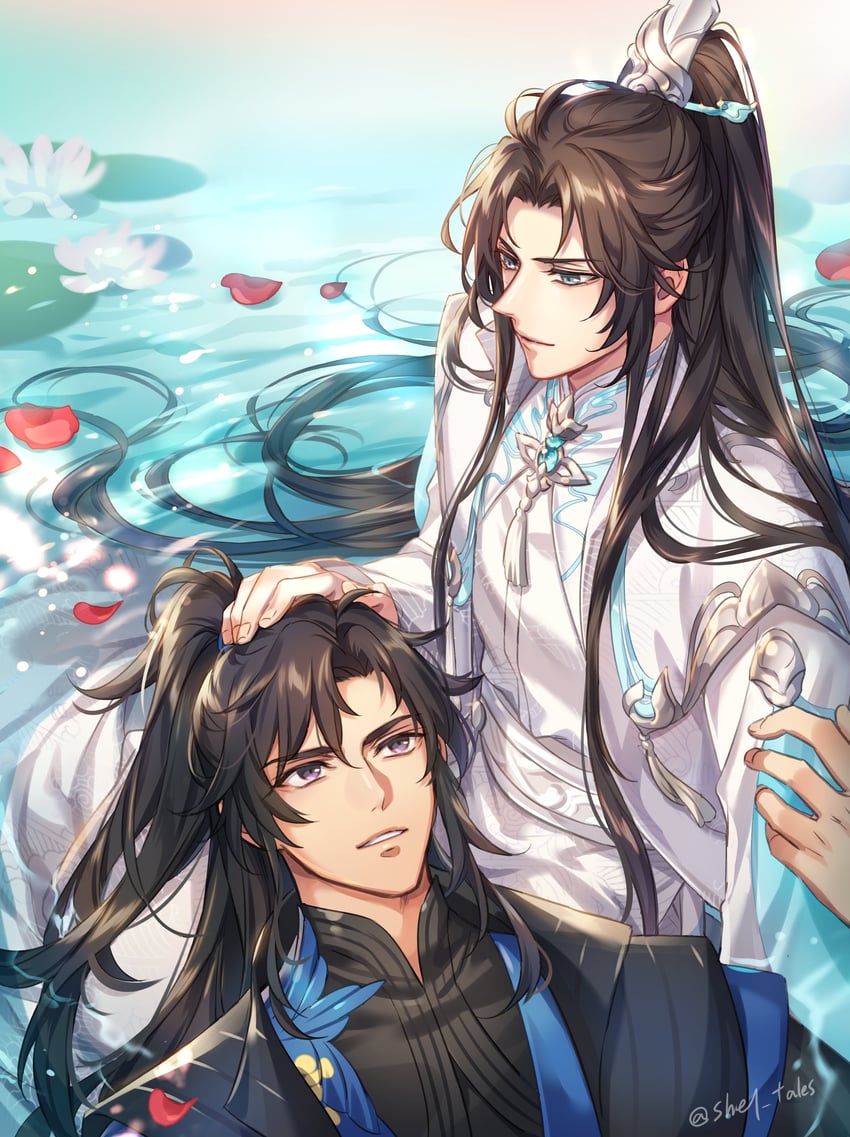 chu wanning and mo ran (erha he ta de bai mao shizun) drawn by zehel_az