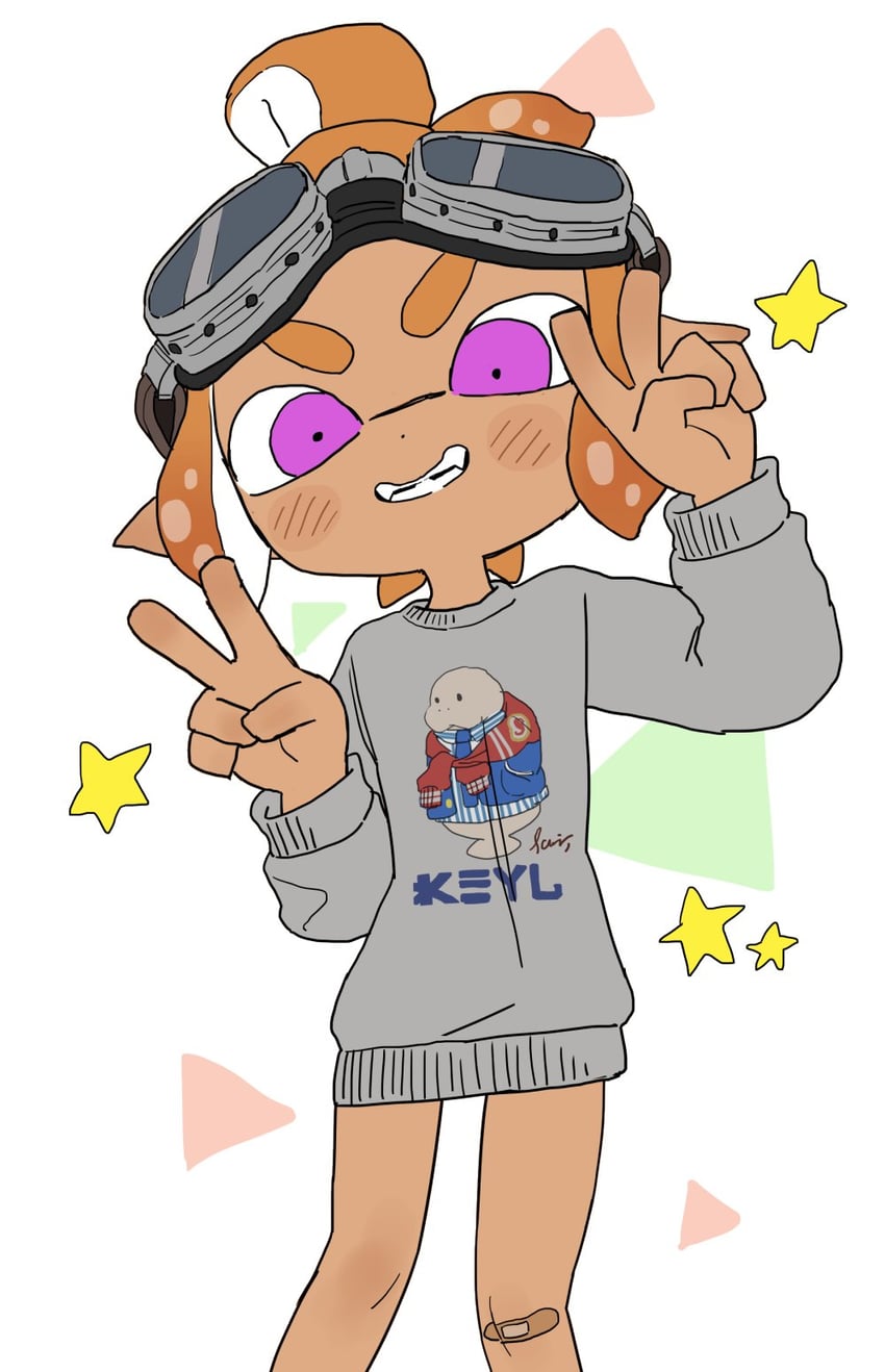 inkling player character and inkling girl (splatoon) drawn by ikuta_semi