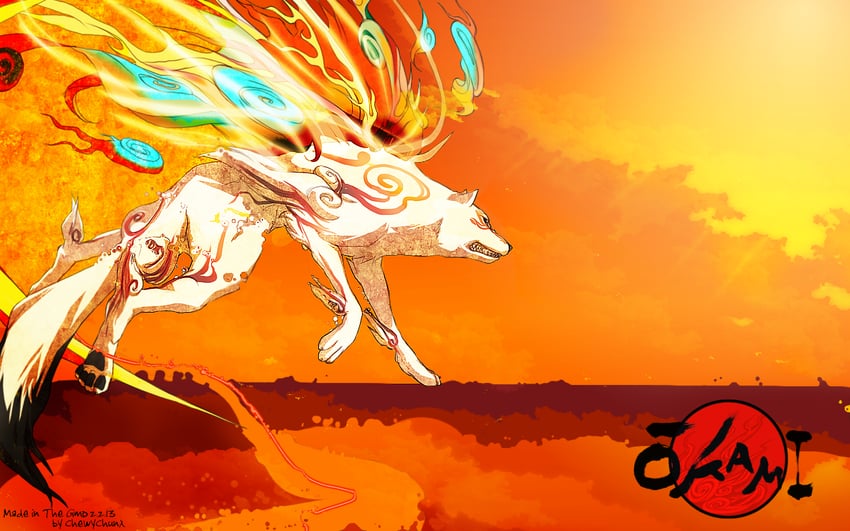 amaterasu (ookami) drawn by chewychunx and et.m