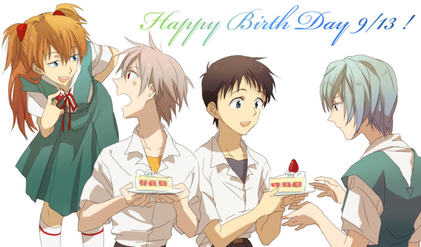 souryuu asuka langley, ayanami rei, ikari shinji, and nagisa kaworu (neon genesis evangelion) drawn by unome_(tknm)