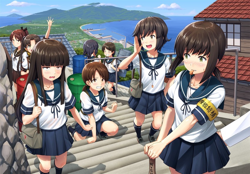 fubuki, hatsuyuki, shikinami, miyuki, shirayuki, and 3 more (kantai collection) drawn by ichikawa_feesu