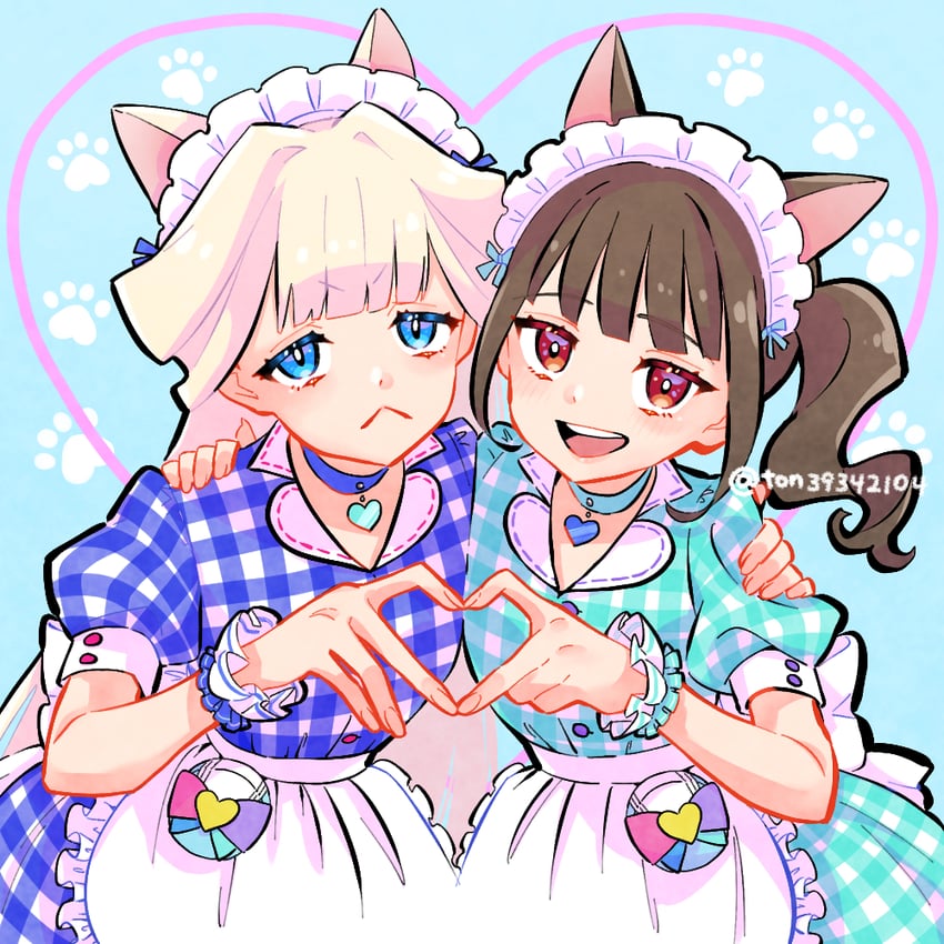 nekoyashiki yuki and nekoyashiki mayu (precure and 1 more) drawn by ton_(ton39342104)