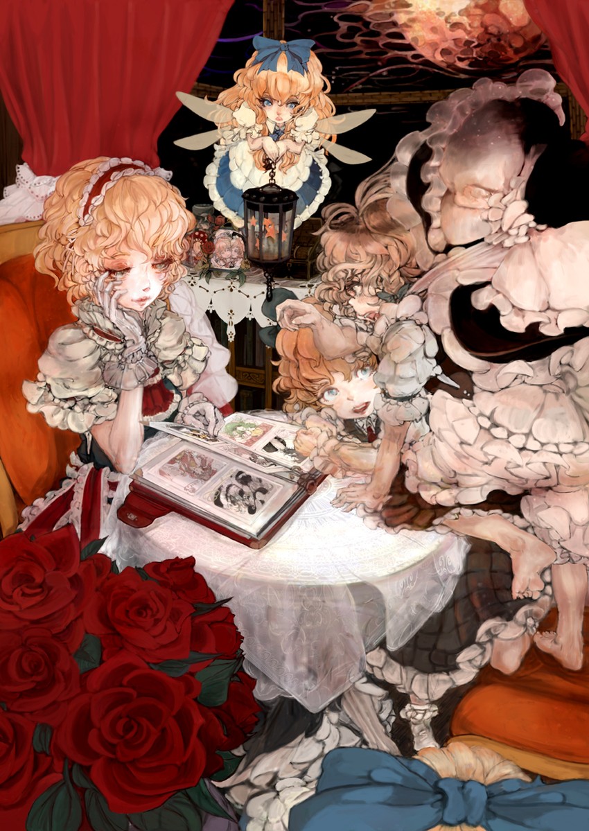 hakurei reimu, kirisame marisa, alice margatroid, and kazami yuuka (touhou) drawn by bataunco