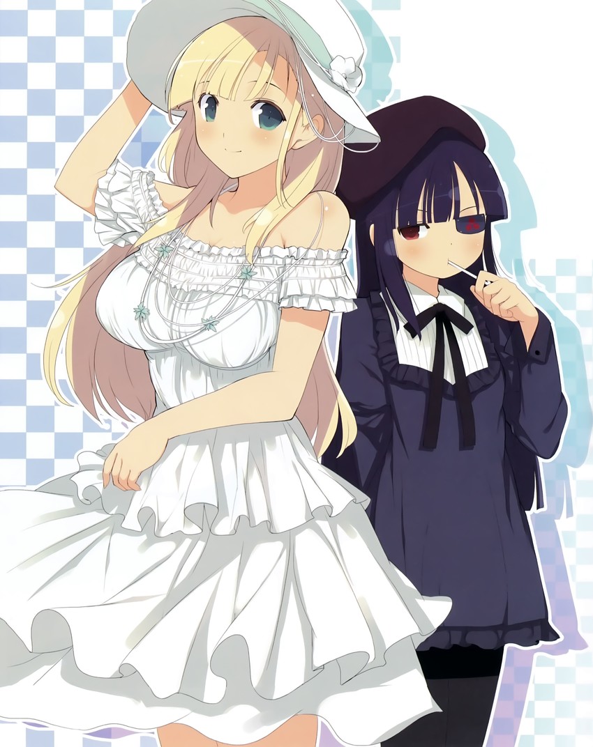yomi and mirai (senran kagura and 1 more) drawn by yaegashi_nan