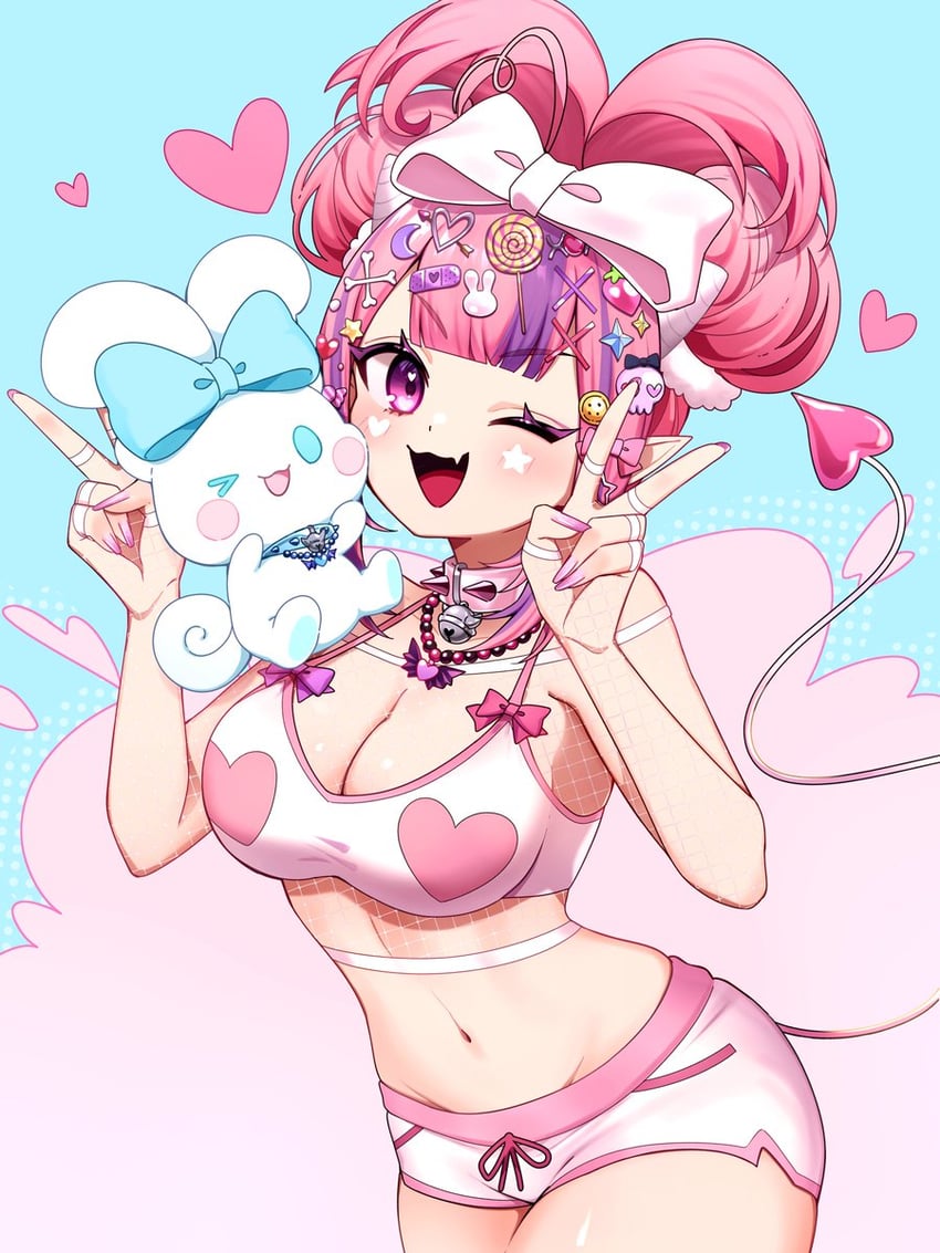 cinnamoroll and ironmouse (sanrio and 2 more) drawn by ichiko_1234