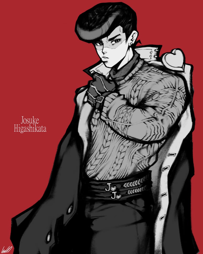 higashikata josuke (jojo no kimyou na bouken and 1 more) drawn by ginseng_(xin)