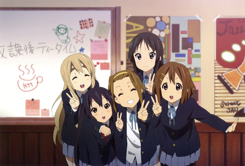 akiyama mio, nakano azusa, hirasawa yui, tainaka ritsu, and kotobuki tsumugi (k-on!) drawn by maruki_nobuaki