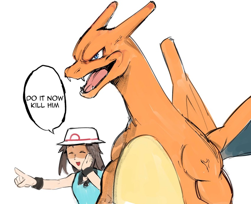 charizard and leaf (pokemon and 2 more) drawn by yourfreakyneighbourh