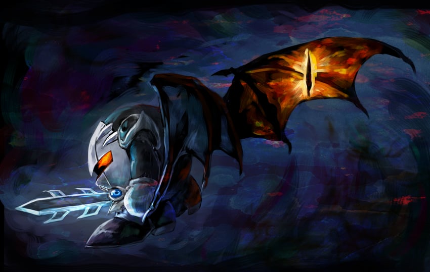 dark meta knight and dark mind (kirby and 1 more) drawn by dmapuku