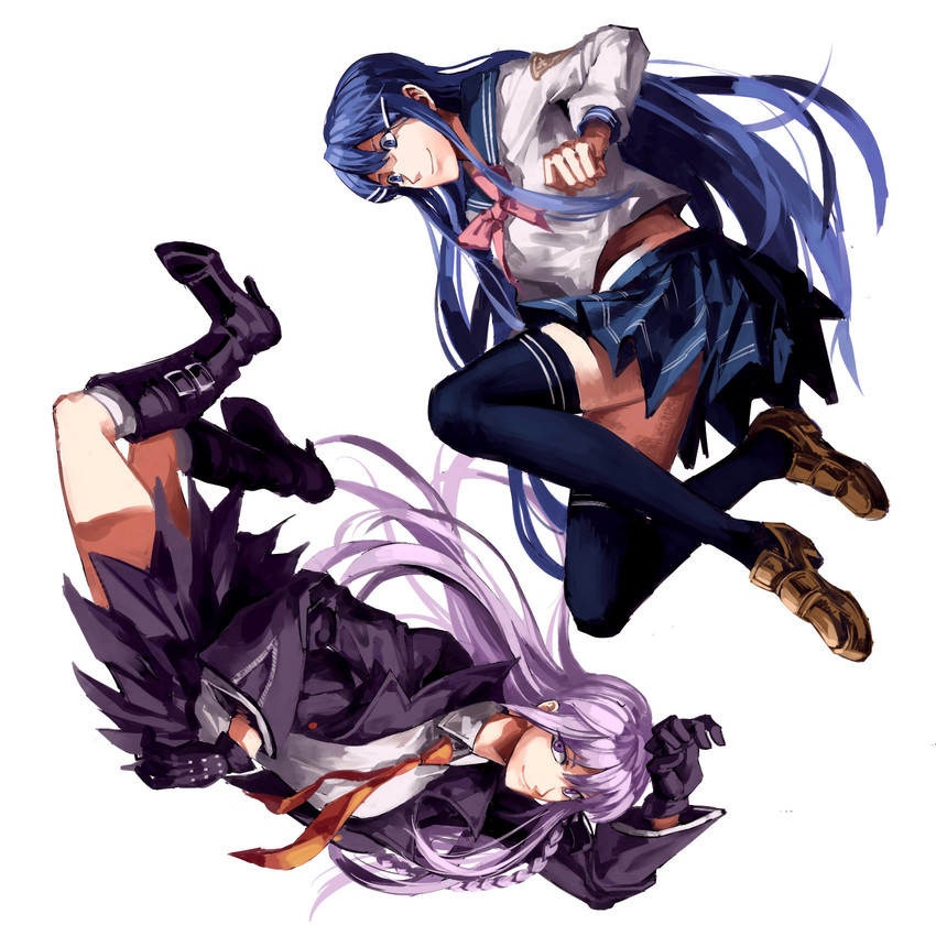 kirigiri kyoko and maizono sayaka (danganronpa and 1 more) drawn by ruukii_drift