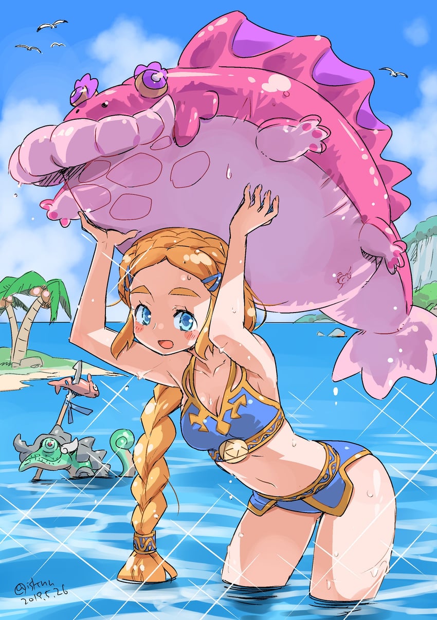 princess zelda, lizalfos, and molduga (the legend of zelda and 1 more) drawn by isedaichi_ken