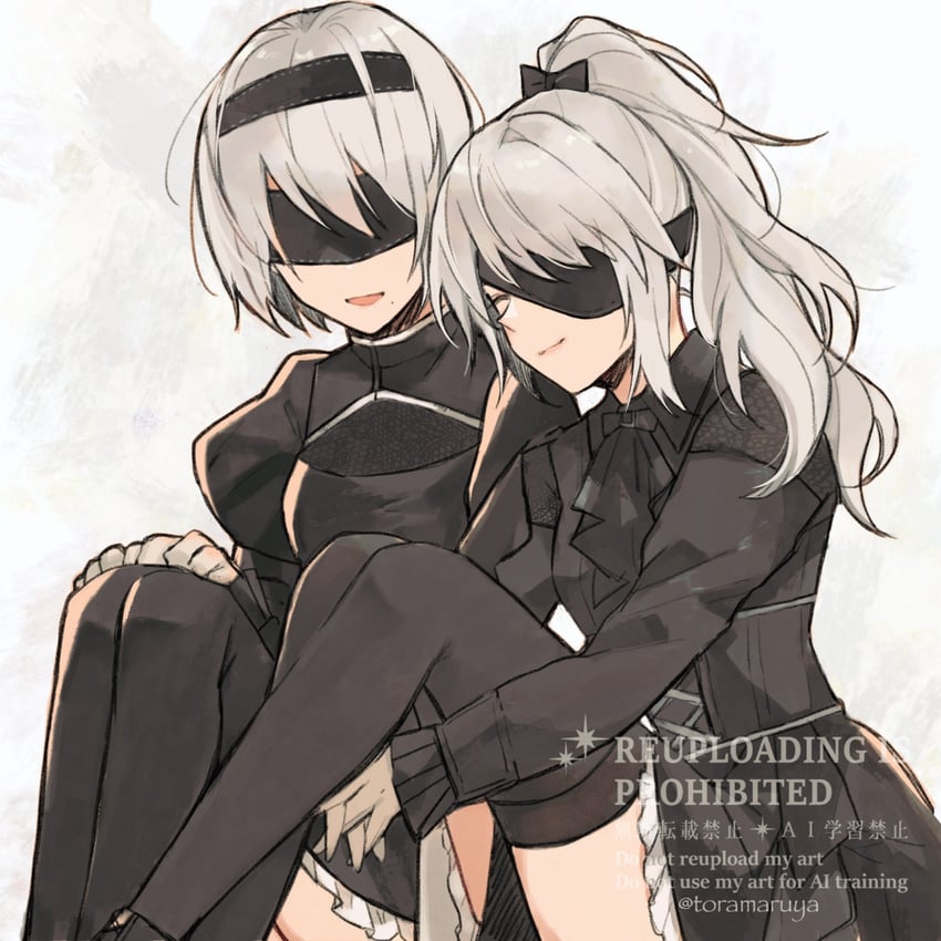 a2 and a4 (nier and 2 more) drawn by kurosawa_kazuto