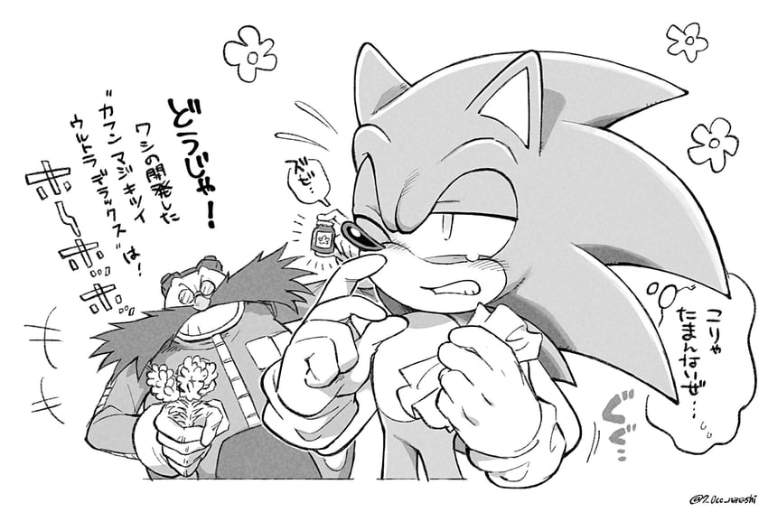 sonic the hedgehog and dr. eggman (sonic) drawn by show_chiku-by