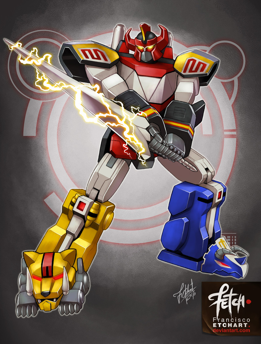 daizyuzin and dino megazord (super sentai and 3 more) drawn by franciscoetchart