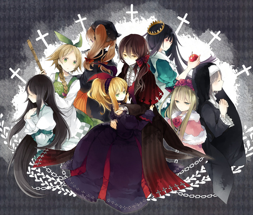 elyse, marchen von friedhof, schneewittchen, dornroeschen, idoko, and 3 more (sound horizon and 2 more) drawn by sabutarou