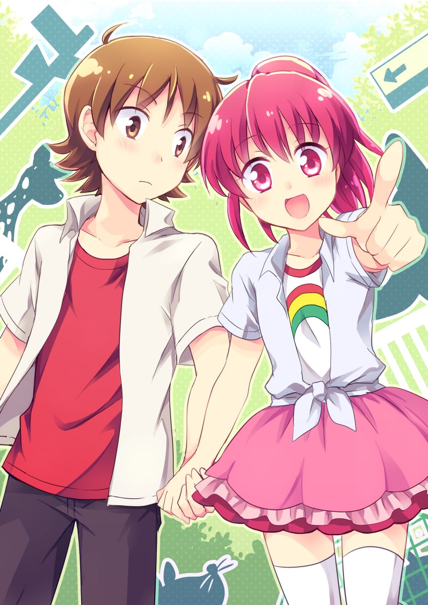 aino megumi and sagara seiji (precure and 1 more) drawn by kousetsu