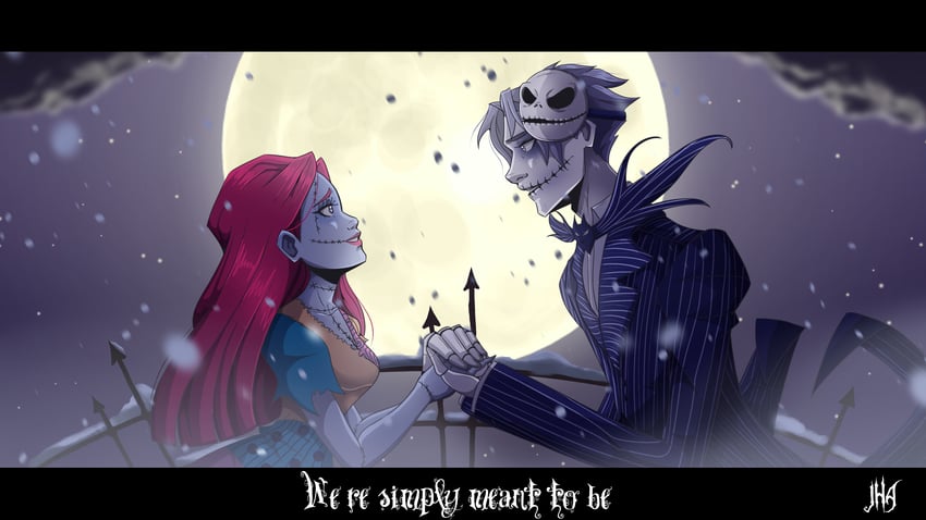 jack skellington and sally (the nightmare before christmas) drawn by jh-animatics