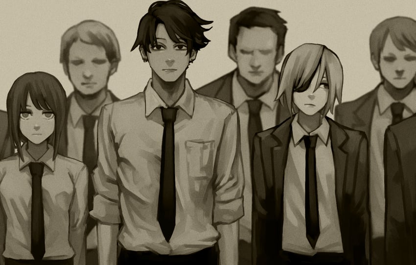 makima, quanxi, and kishibe (chainsaw man) drawn by nakano_(2_mannaka)